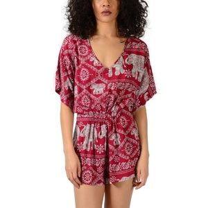 GIRL EVOLUTION BOHO ELEPHANT PRINT ROMPER SIZE M